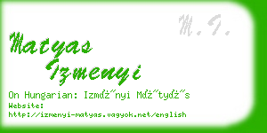 matyas izmenyi business card